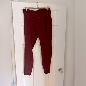 Lululemon Align Leggings w pockets sz 14 burgundy GUC